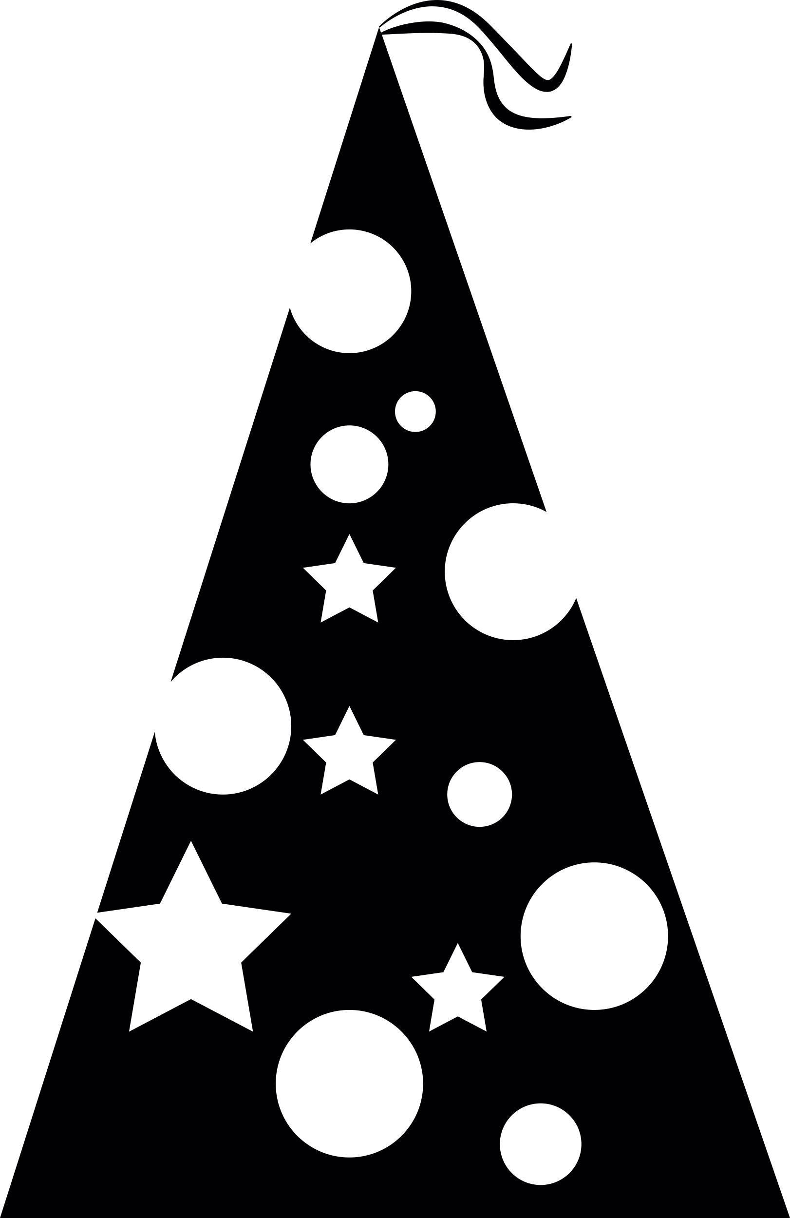 Birthday Hat With Dots And Stars Outline Svg File Free Vectors